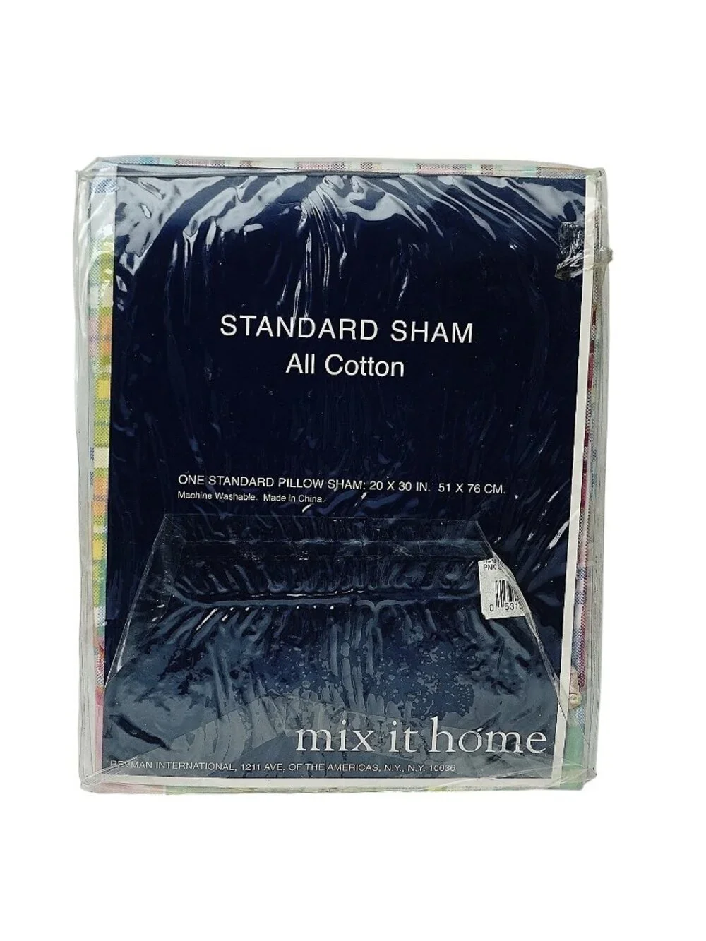 MIX IT HOME One Pillowcase Newport Madras Pink Plaid Standard Size Cotton NWT